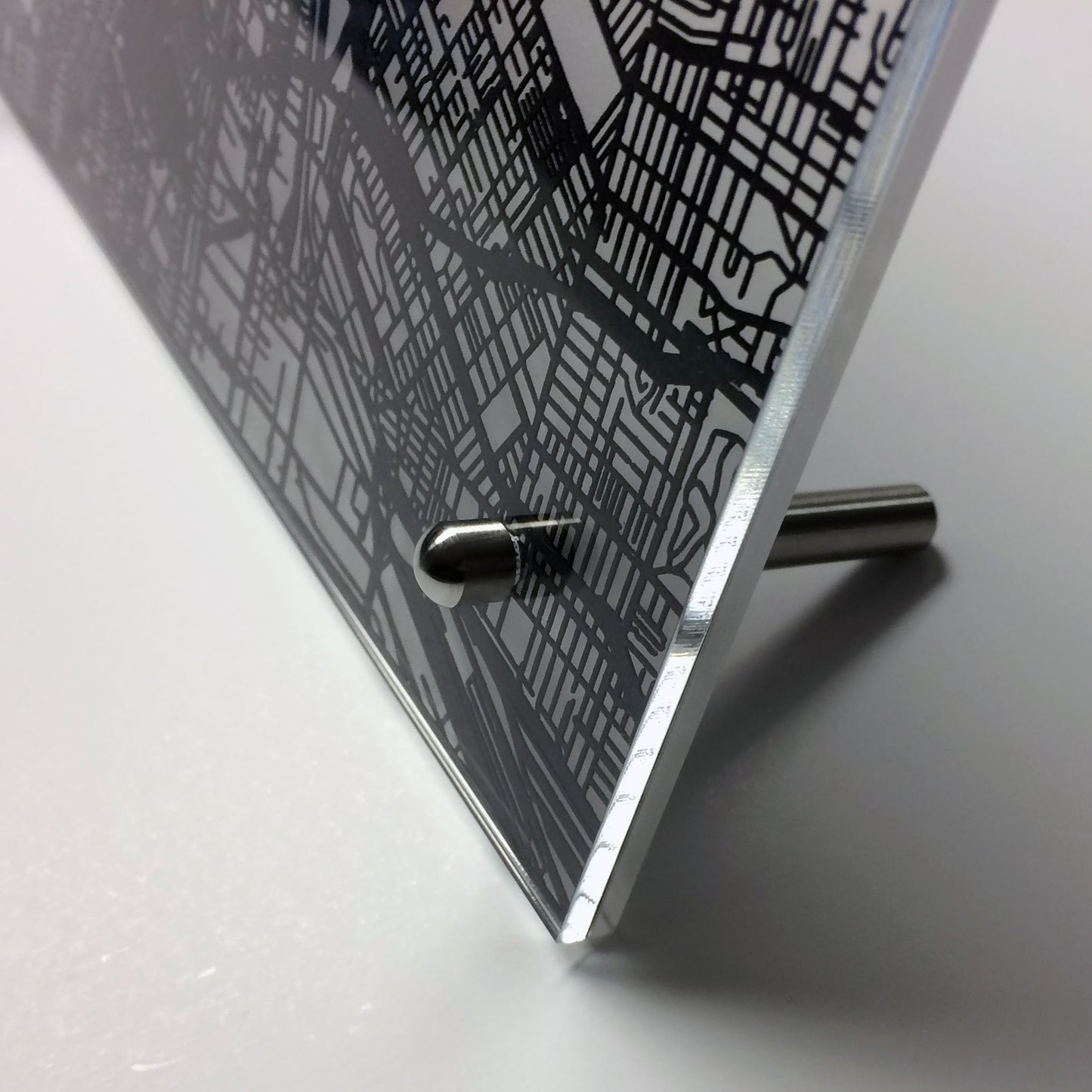 Los Angeles CA laser cut desk map - CarbonLight