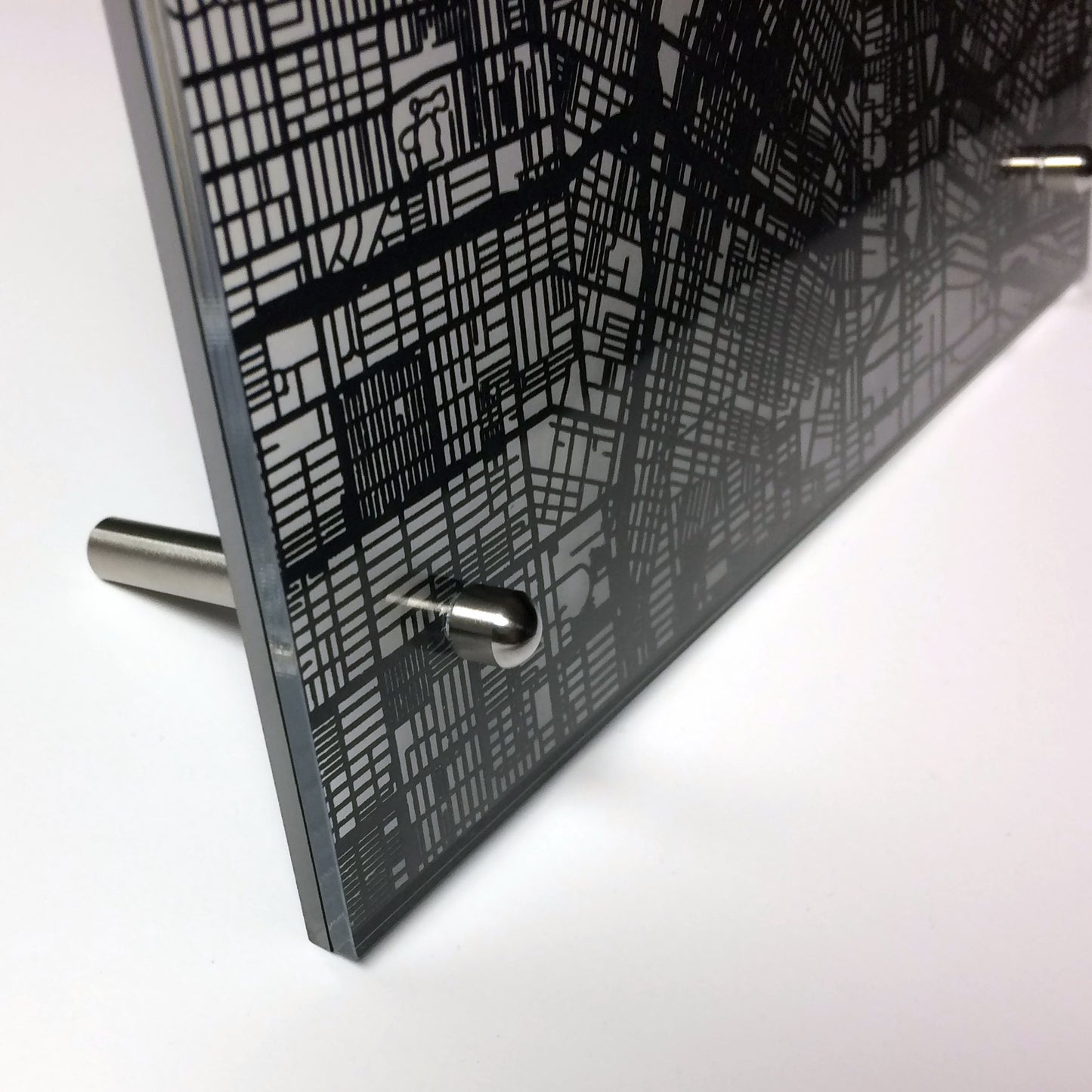 Los Angeles CA laser cut desk map - CarbonLight