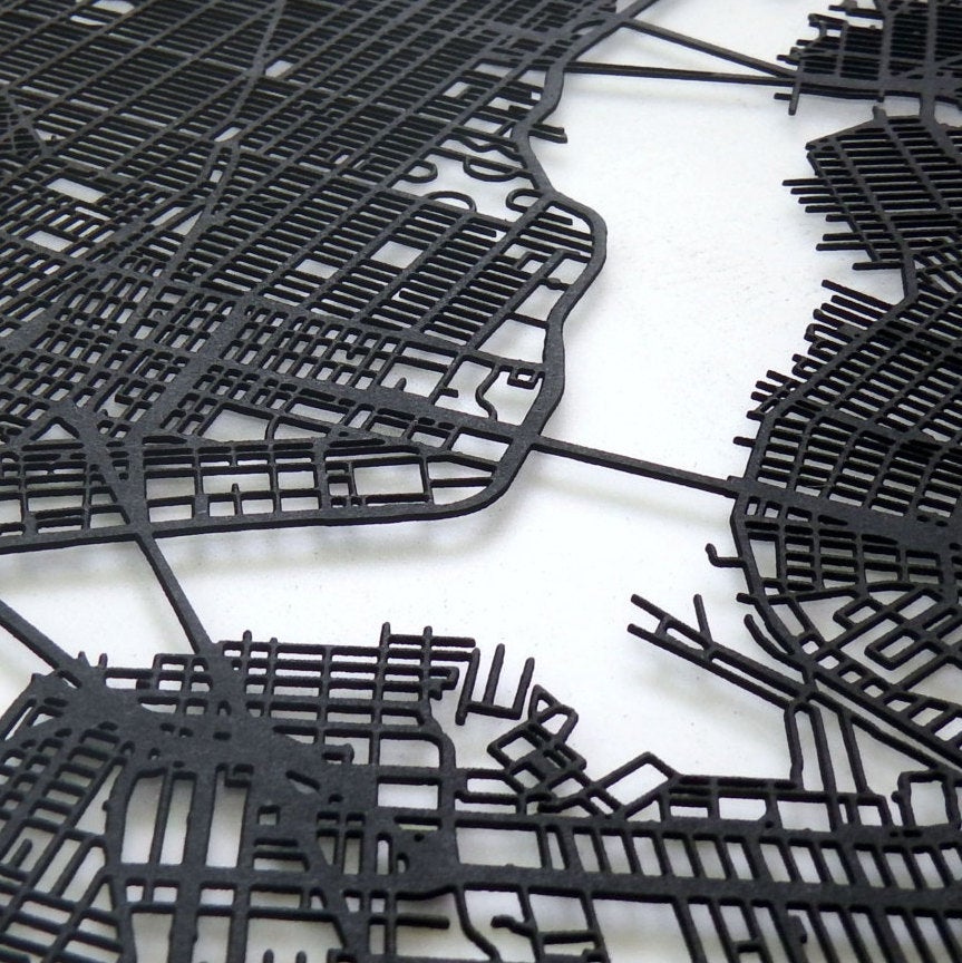 Torrence California framed laser cut map - CarbonLight