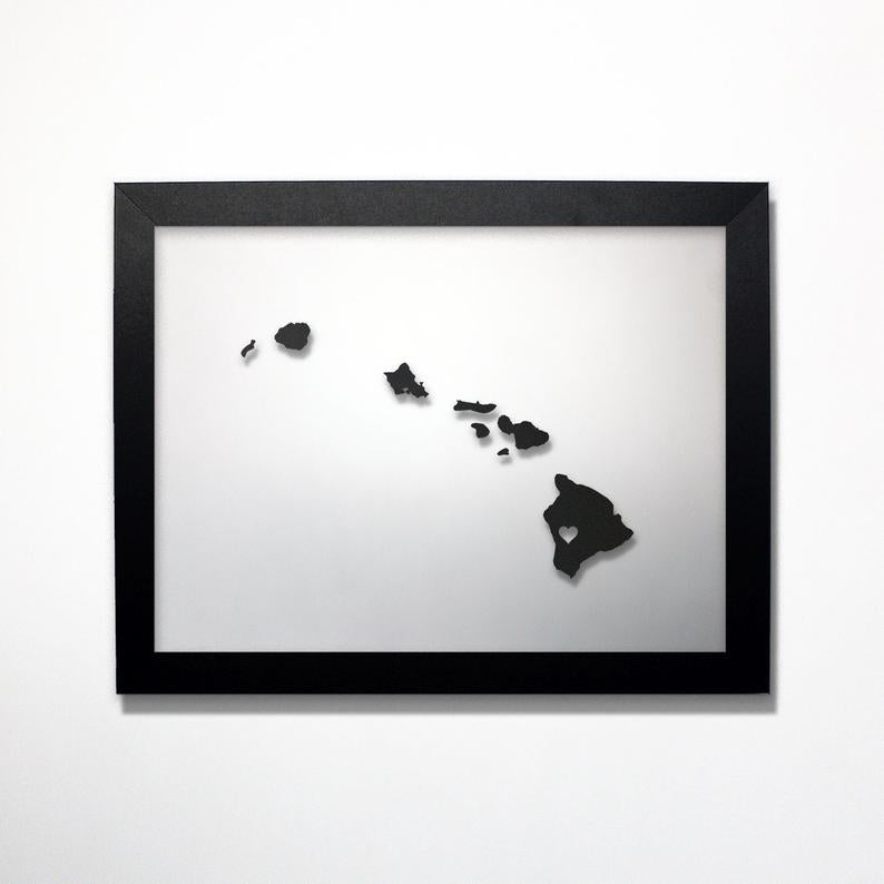 Hawaii laser cut map - CarbonLight