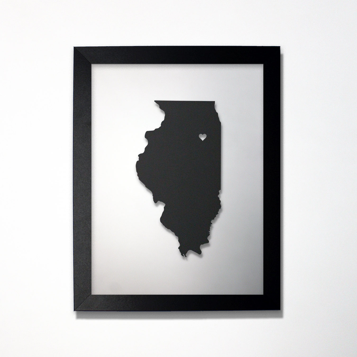 Illinois laser cut map - CarbonLight
