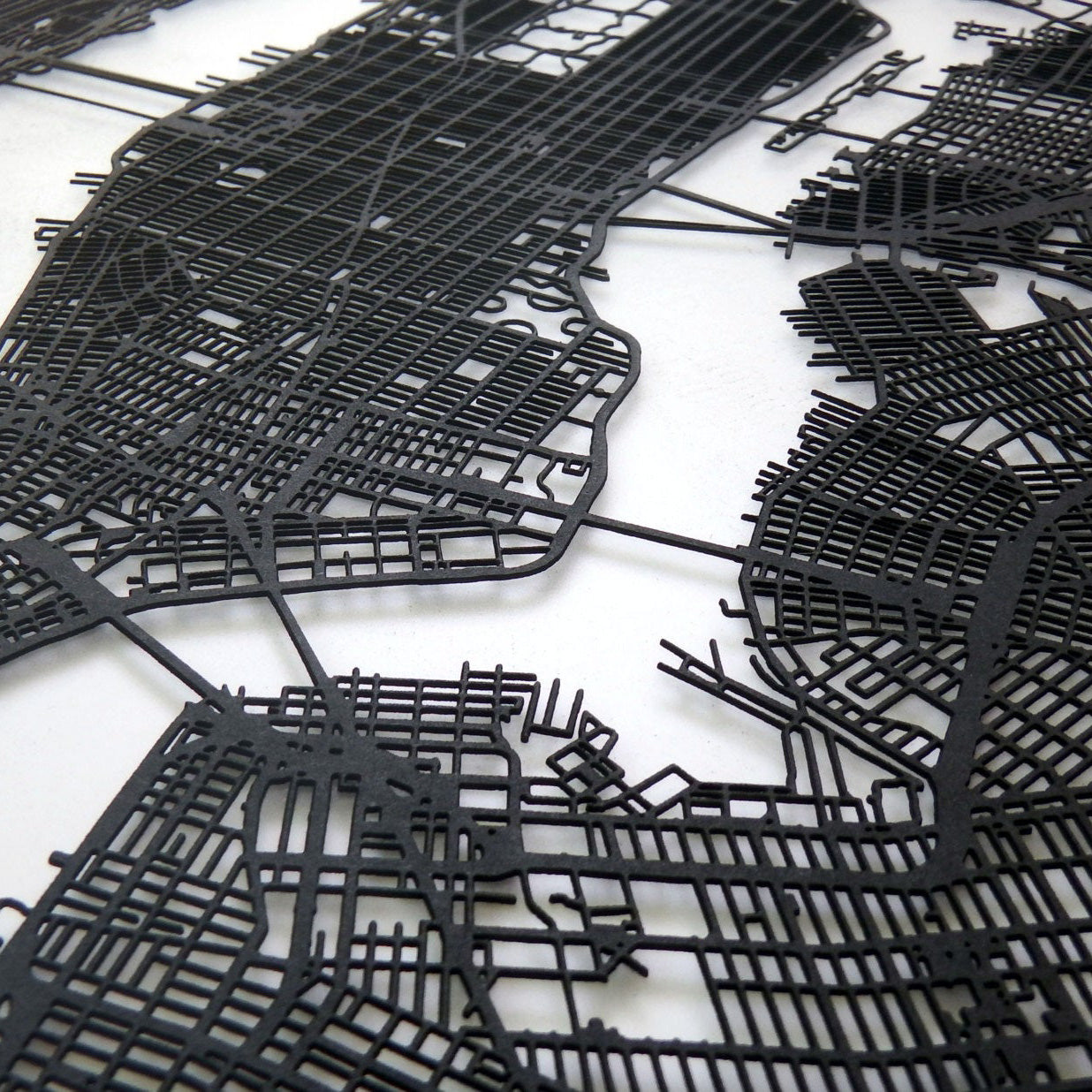 Akron Ohio laser cut wall map