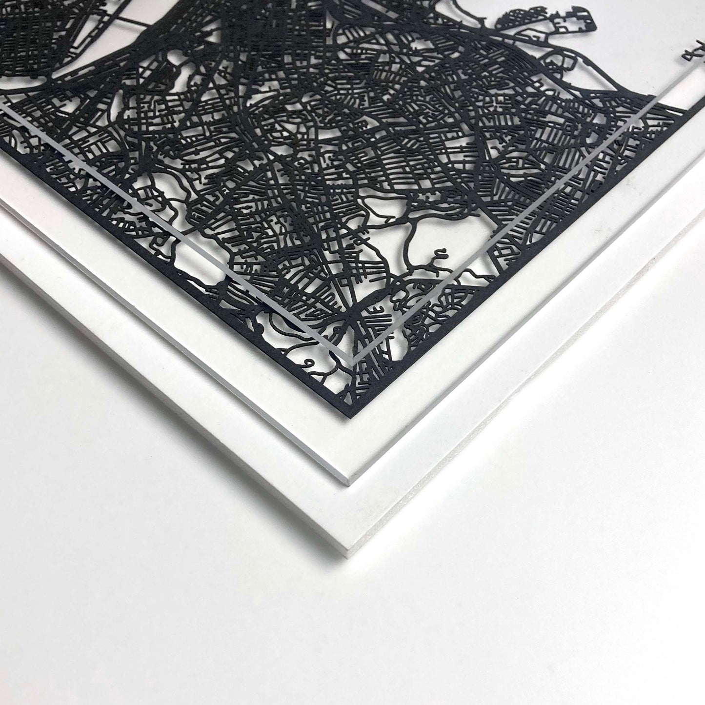 Tampa FL framed laser cut map