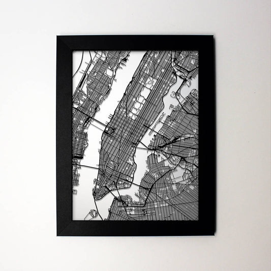 City Map Frame Framed City Maps – CarbonLight Laser Cut Maps