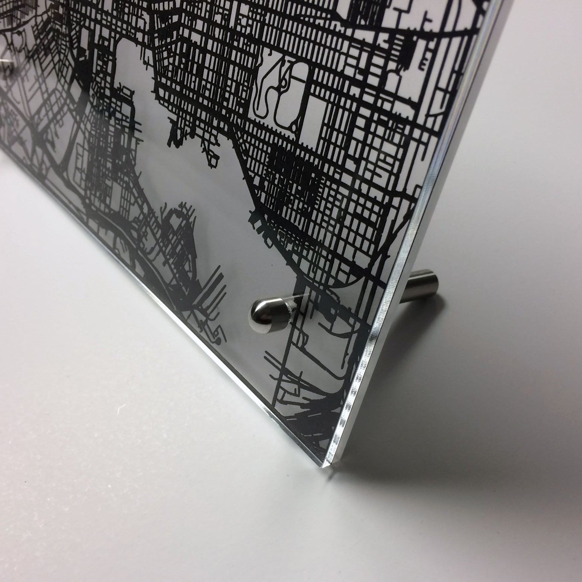 Baltimore laser cut desk map - CarbonLight
