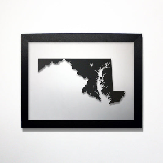 Maryland laser cut map - CarbonLight