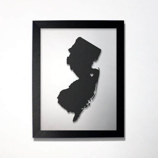 New Jersey laser cut map - CarbonLight