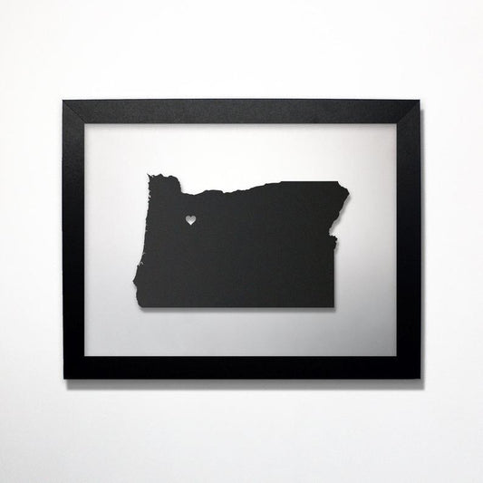 Oregon laser cut map - CarbonLight