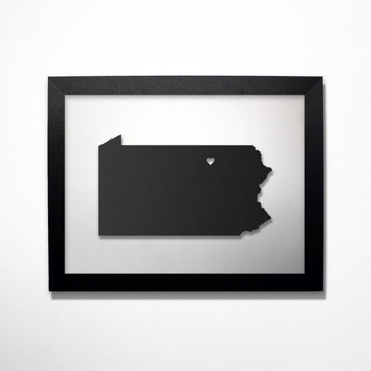 Pennsylvania laser cut map - CarbonLight