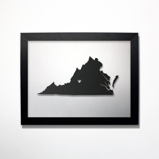 Virginia laser cut map - CarbonLight